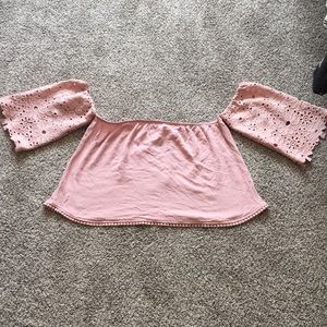 Light pink off the shoulder top